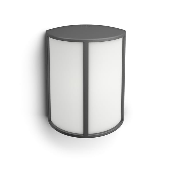 Philips myGarden Stock - Vägglampa - LED - 6 W (motsvarande 47 W) - varmt vitt ljus - halv lykta - antracitgrå
