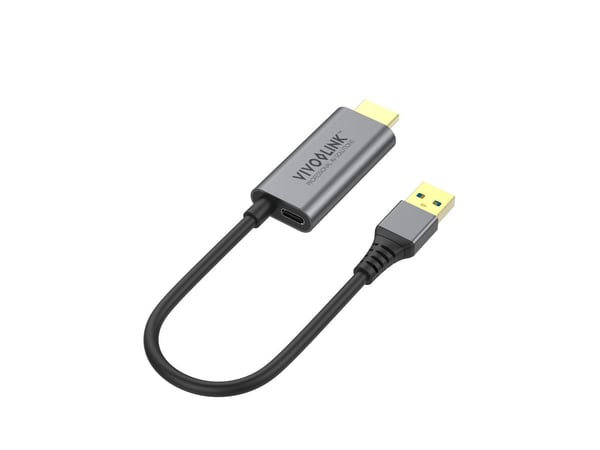VivoLink - Adapterkabel - USB-C hona rak till HDMI, USB typ A hane rak - 15 cm - svart - 4K30Hz stöd