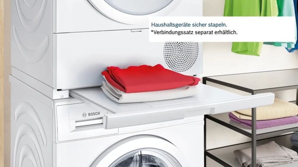 Bosch Serie 6 WQG243DR10, Frittstående, Frontmatet, Varme pumpe, Grå, Rotasjon, Riktig/Høyre