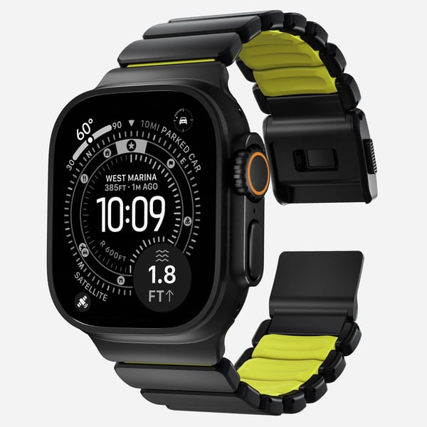 Nomad Stratos Band, Band, Smartwatch, Svart, Apple, Ultra 1-11 and SE, Titan