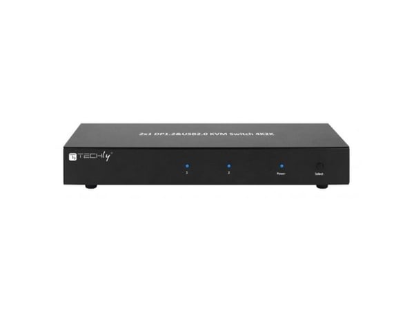 TECHly 2-Port DisplayPort1.2 Dual-Monitor KVM Switch - KVM / lyd / USB-svitsj - 2 x KVM/lyd - 1 lokalbruker - stasjonær