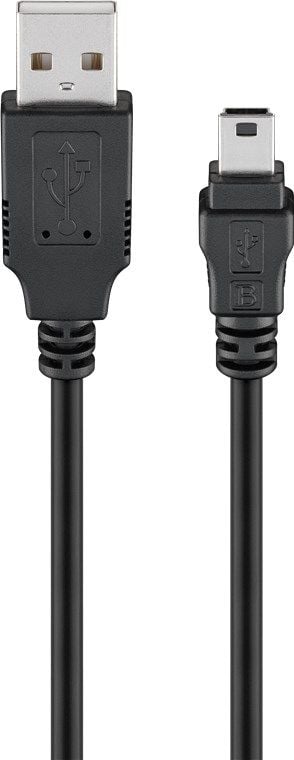 Goobay 50768, 3 m, USB A, Mini-USB B, USB 2.0, 0,48 Gbit/s, Svart