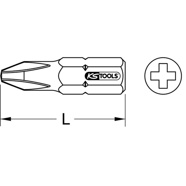 KS Tools 918.3043, 1 stykker, Philips, Stål, 18 mm, 5 g, 25,4 / 4 mm (1 / 4")
