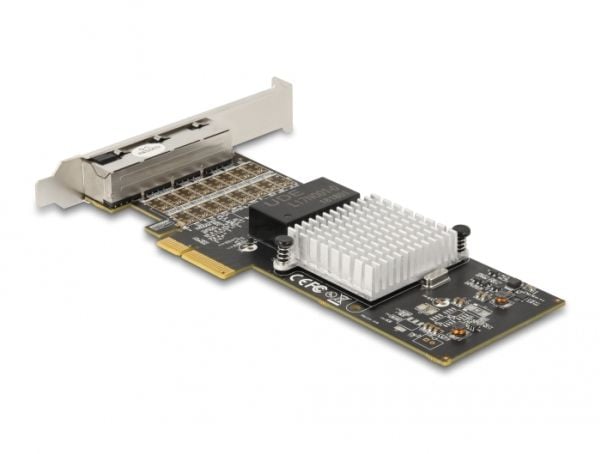 Delock - Nettverksadapter - PCIe 2.1 x4 lav profil - Gigabit Ethernet x 4