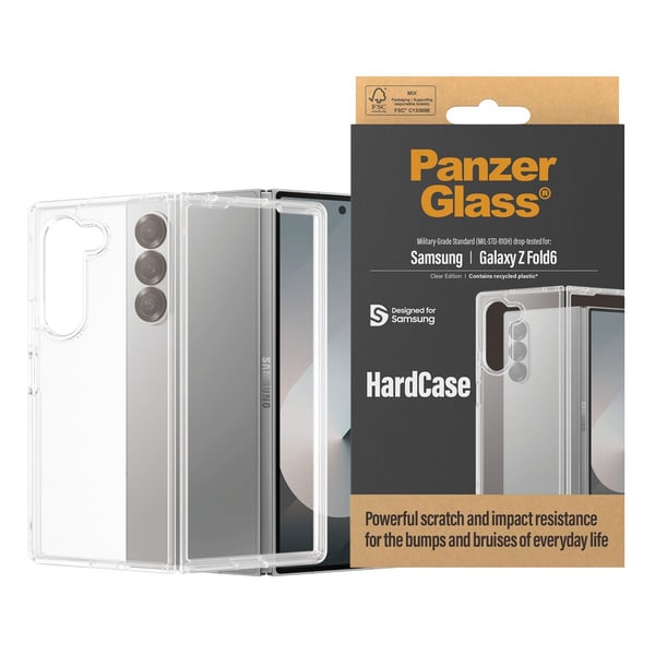 PanzerGlass HardCase - Baksidesskydd för mobiltelefon - termoplastisk polyuretan (TPU), polykarbonat - transparent - för Samsung Galaxy Z Fold6