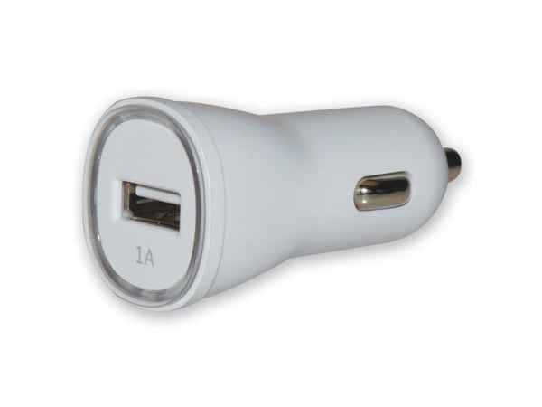 Techly USB - Auto 5V/1A, Automatisk, Cigartenner/lighter, 5 V, 1 A, Hvit