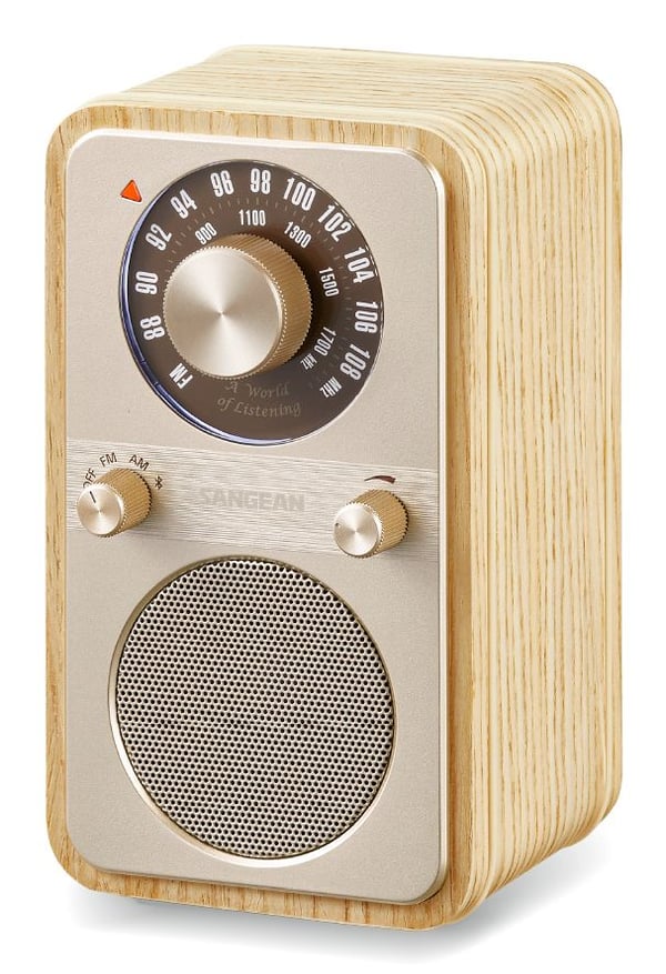 Sangean WR-9 kannettava FM/AM-radio Bluetooth, valkosaarnipuinen kotelo