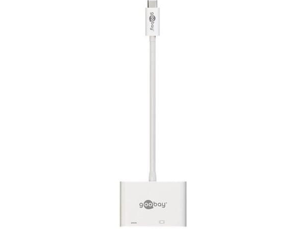 Goobay 62108, USB 3.2 Gen 1 (3.1 Gen 1) Type-C, DVI-I,USB 3.2 Gen 1 (3.1 Gen 1) Type-C, Vit, 0.15 m, CE, 60 mm
