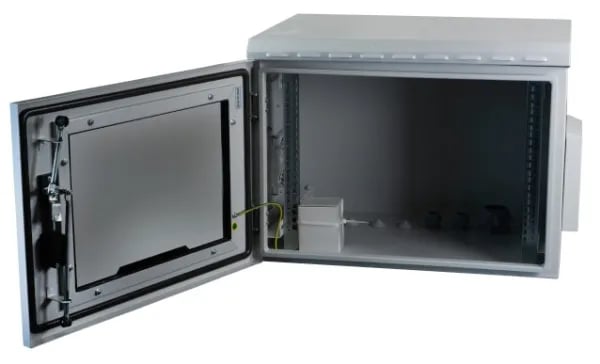 EFB Elektronik 691709IP55.1G, Veggmonterbar hylle, 9U, 100 kg, Nøkkellås, Lysegrå