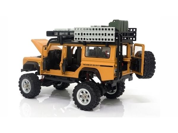 Amewi D90X28 metallinen crawler-maastoauto 1:28 4WD sähkökäyttöinen, keltainen