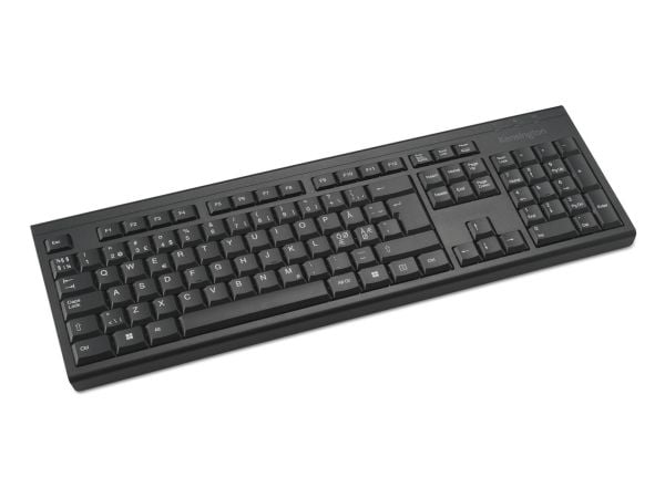 Kensington KB150 EQ - Tastatur - full size - trådløs - 2.4 GHz - QWERTY - Pan Nordic - løsvekt - FSC-papp