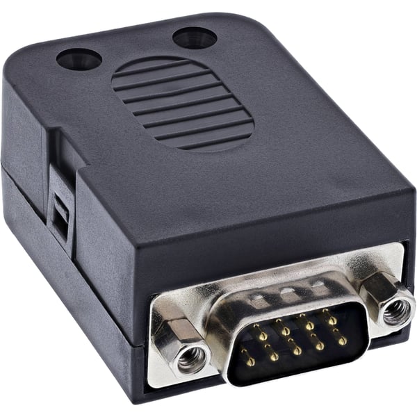 InLine 92501J, Terminal block / D-Sub 9, Svart, Hane/Hona, 26/18, 300 V, 10 mO