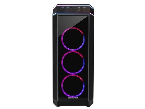Chieftec Gamer Series STALLION II - Tower - ATX - genomskinlig sidopanel (härdat glas) - ingen strömförsörjning (ATX) - svart - USB/ljud