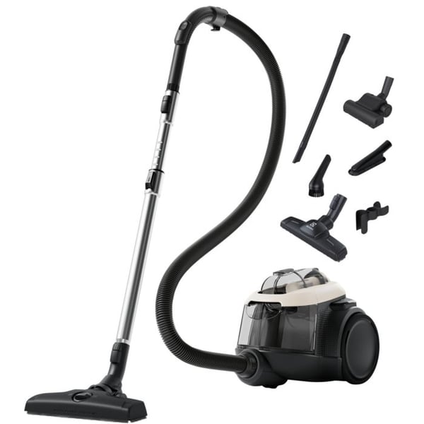 Electrolux EL61H4SW, Pussiton, Musta, Valkoinen, 9 m, Liuku, 2 renkaita, Kuiva