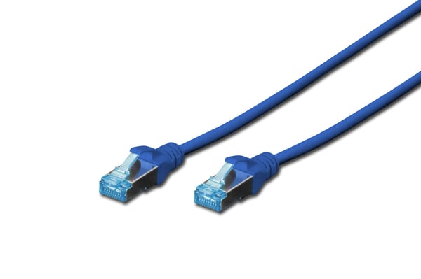 DIGITUS Premium - Koblingskabel - RJ-45 (hann) til RJ-45 (hann) - 3 m - SFTP - CAT 5e - med støvel - blå
