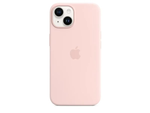 Apple - Baksidedeksel for mobiltelefon - MagSafe-samsvar - silikon - krittrosa - for iPhone 14