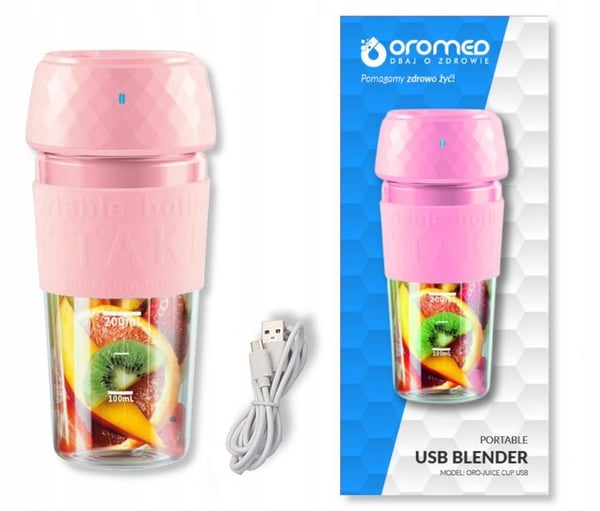 Oromed ORO-JUICER_CUP_PINK, kannettava sekoitin, 0,2 L, Vaaleanpunainen