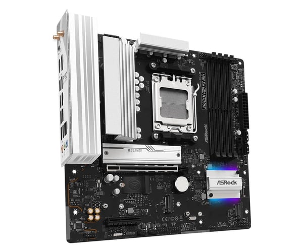 ASRock A620AM PRO RS WIFI - Hovedkort - micro ATX - Socket AM5 - AMD A620A Chipset - USB 3.2 Gen 1, USB-C 3.2 Gen 1 - 2.5 Gigabit LAN, Wi-Fi 6E, Bl...