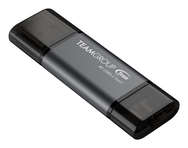 Team X1 - USB-flashstasjon - 64 GB - USB 3.2 Gen 1 / USB-C - mattgrå