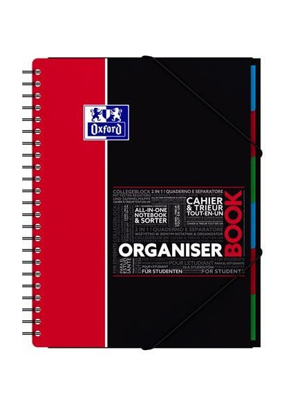 Oxford Student Organiserbook A4+, firkantet - 1 stk. - finnes i assorterte farger