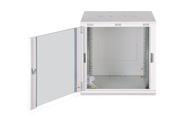 Digitus nettverksskap Dynamic 19" 12U, 600x600, glassdør, grå, umontert, 60 kg