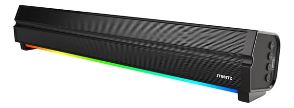 Streetz SB100-BLK soundbar, Bluetooth, RGB-belysning, micro SD-kortplats, svart