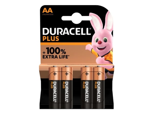 Paristo, Duracell PLUS POWER, AA-alkaliparisto - 4 kpl/pakkaus