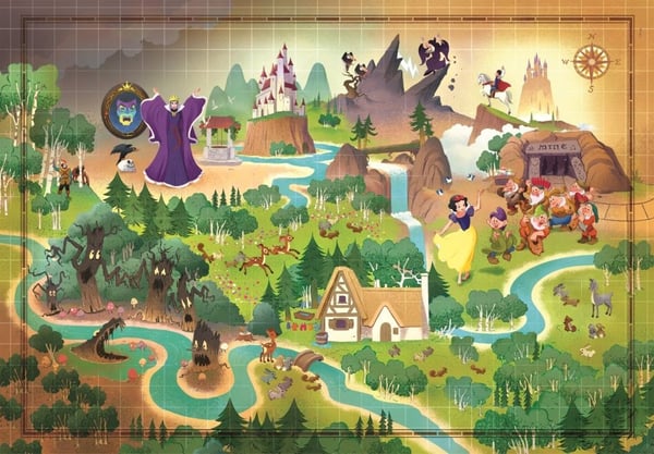Clementoni Puslespil Story Maps - Snow White, 1000 brikker