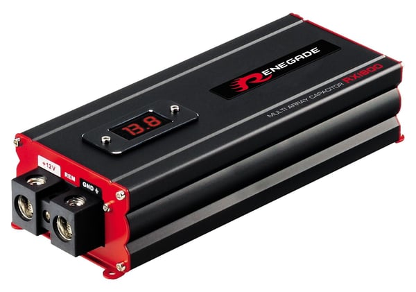 Renegade RX1800 PowerCap-kondensator 18000 µF, svart/rød
