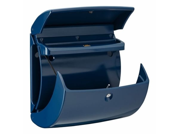 BURG-WÄCHTER PIANO 886 Marine Blue, Seinäänkiinnitettävä postilaatikko, Muovi, Sininen, Vaaka, Avain, Yläreuna