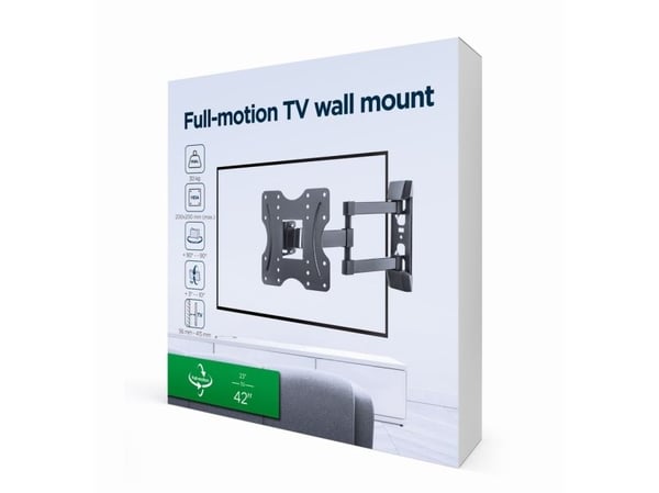 Gembird WM-42ST-02 - Monteringssats (fäste för enkel arm) - för LCD-TV - full rörelse - stål, plast - skärmstorlek: 23"-42" - väggmonterbar