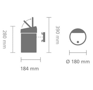 Brabantia Touch Bin, 3 L, Pyöreä, Musta, Hopea, Muovi, Ohje, 18,1 cm