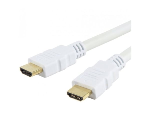 TECHly - HDMI-kabel med Ethernet - HDMI hann til HDMI hann - 5 m - trippel beskyttelse - hvit - 4K-støtte