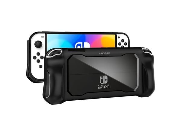 Spigen Nintendo Switch OLED ACS04020 Rugged Armor -suojakuori, musta/mattamusta