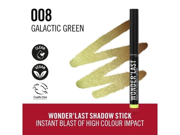 Rimmel Wonder''Last, Robust, Metallic, Glatt, Grønn, Galactic Green, 1 farger, Glitter