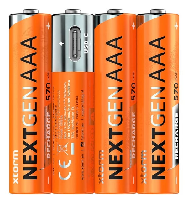 Xtorm XNG3AB4, Oppladbart batteri, AAA, 3,7 V, 4 stykker, Sluttbruker, 570 mAh