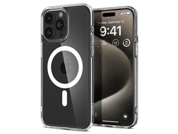 Spigen Ultra Hybrid MagFit - Baksidedeksel for mobiltelefon - MagSafe-samsvar - polykarbonat, termoplast-polyuretan (TPU) - grafitt - for Apple iPh...