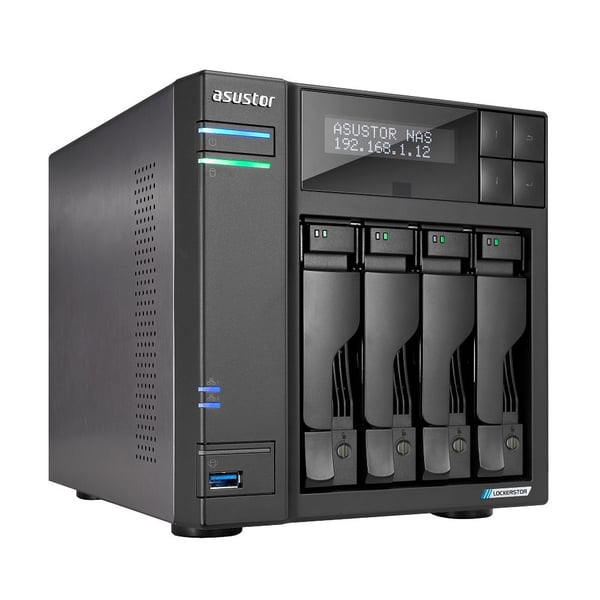 ASUSTOR Lockerstor AS6704T V2 4-paikkainen NAS, Celeron N5105, 4 Gt, kaksi 5 GbE -porttia