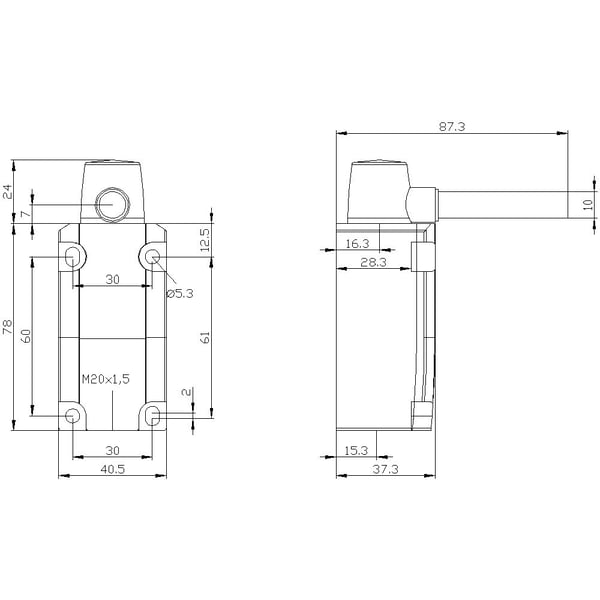 Siemens 3SE51120LU22 3SE5112-0LU22 Saranakytkin 6 A Pyörivä akseli IP66, IP67 1 kpl 1 kpl