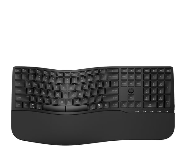 HP 685 komforttastatur med to moduser, Full størrelse (100 og), Trådløs, RF trådløs + Bluetooth, Membrannøkkelbryter, Svart