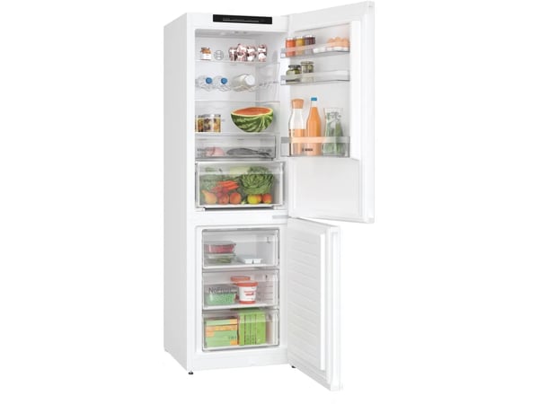 Bosch KGN362WDF Serie 4 kombiskap 321 l, 60 cm, D, hvit
