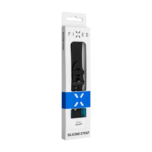 FIXED FIXSST-QF20MM-BK silikonarmband för Garmin QuickFit 20 mm, svart