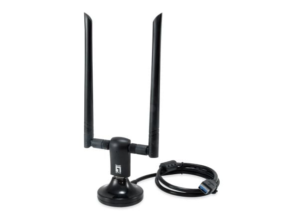 LevelOne WUA-1810E, Trådløs, USB, WLAN, Wi-Fi 5 (802.11ac), 867 Mbit/s, Sort