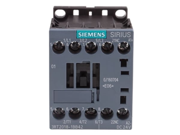Siemens 3RT2018-1BB42 Kontaktori 3 x katkaisija 7,5 kW 24 V/DC 16 A apukoskettimella 1 kpl 1 kpl