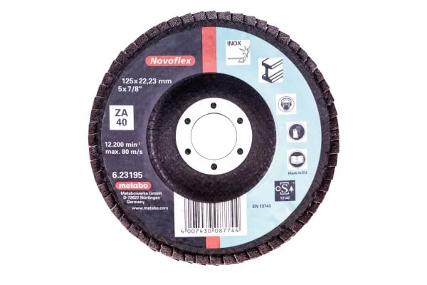 Metabo Novoflex N-ZK - Klaffplate - for metall, rustfritt stål, blikk, støpejern - 125 mm - grovkorn: P80