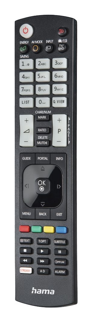 Hama 00221061, TV, IR trådlös, Tryckknappar, Svart