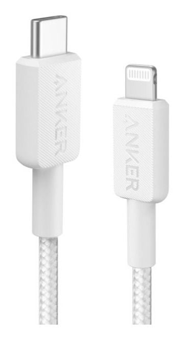 Anker - Lightning-kabel - USB-C hane till Lightning hane - 1 m - vit - snabbladdning, MFI certifierad