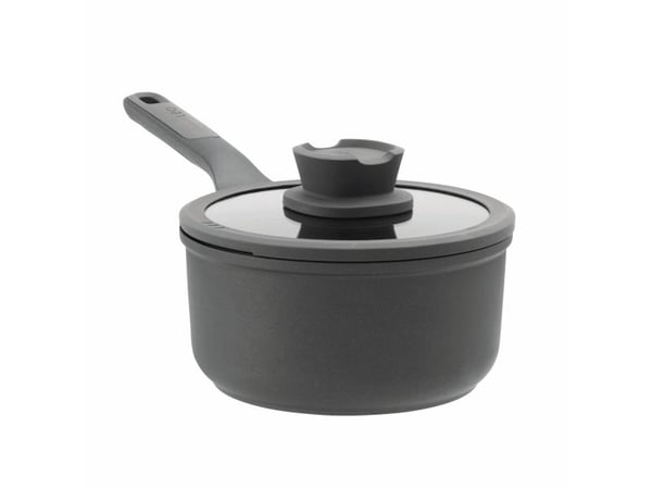 BergHOFF Leo Stone+, 2 l, Rund, Sort, Aluminium, Keramisk, Keramisk, Gass, Halogen, Induksjon, Forseglet Plate