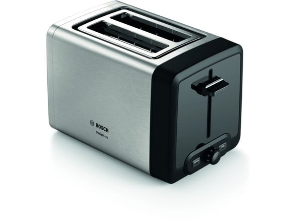 Bosch DesignLine TAT4P420 - Brødrister - 2 skive - 2 Spor - rustfritt stål / svart