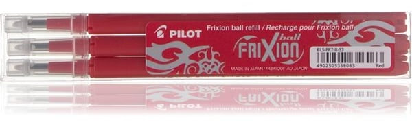 Refill Pilot Frixion Medium 0.7 mm rød (3 stk.)